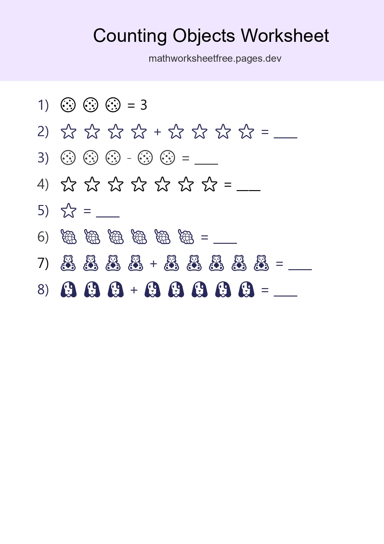 Free Counting Objects Worksheet For Kindergarten - Part 153
