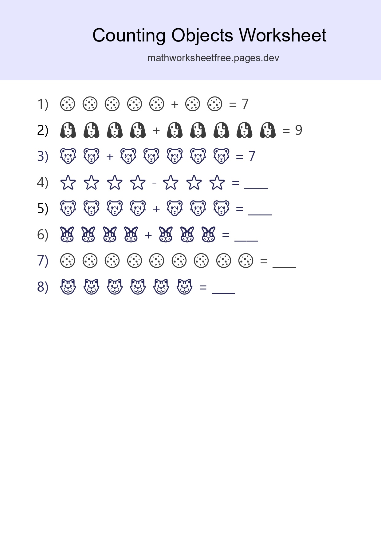 Free Counting Objects Worksheet For Kindergarten - Part 293