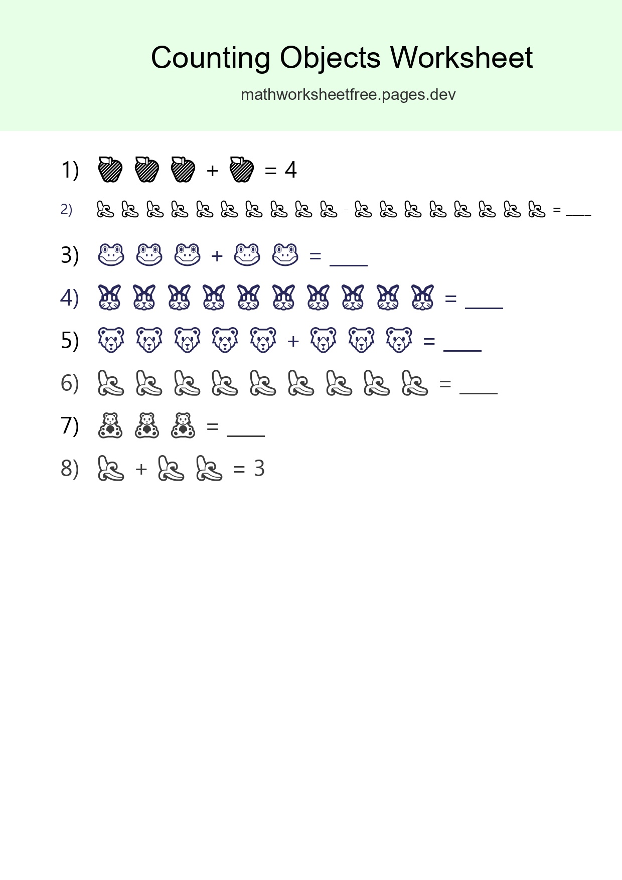 Kindergarten Count The Objects Worksheet - Part 133