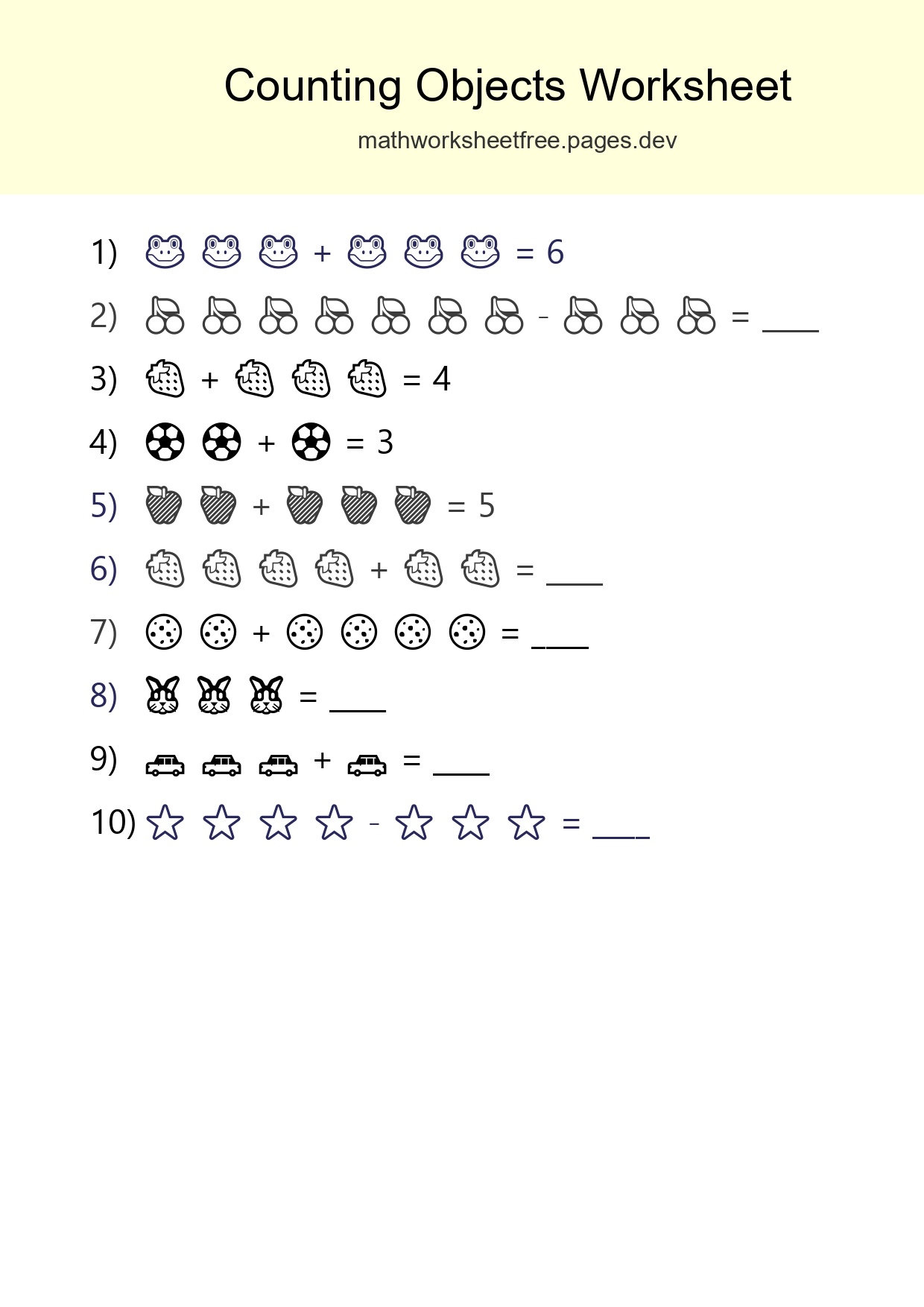 Learn Counting With Pictures Worksheet (Kindergarten) - Part 273