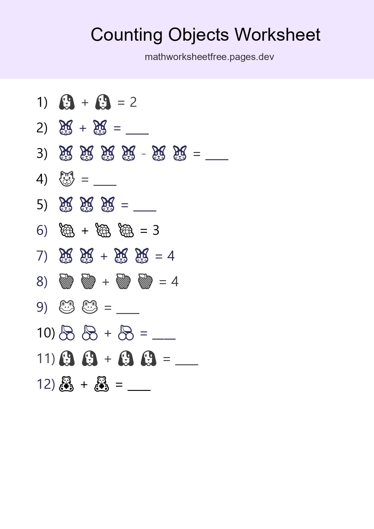 Pre-K Count The Objects Worksheet - Part 113