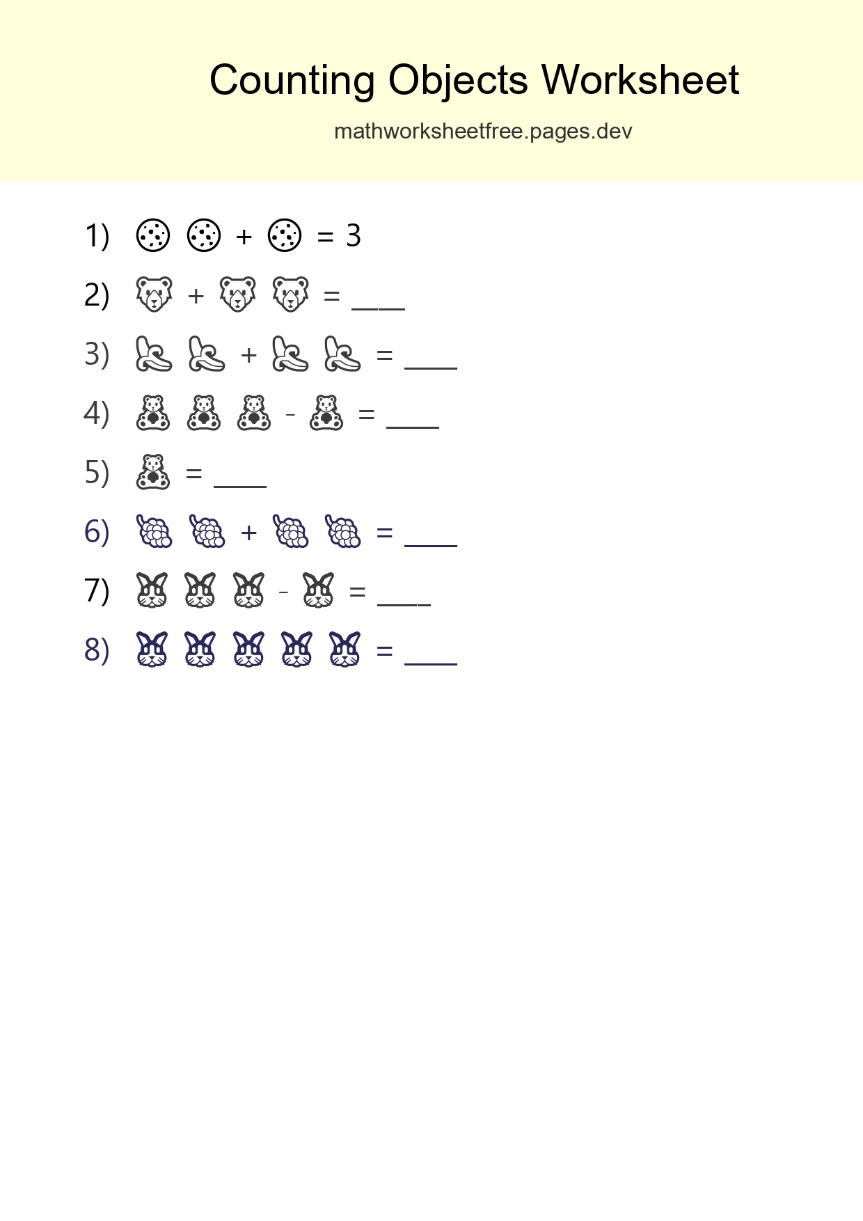 Pre-K Count The Objects Worksheet - Part 223