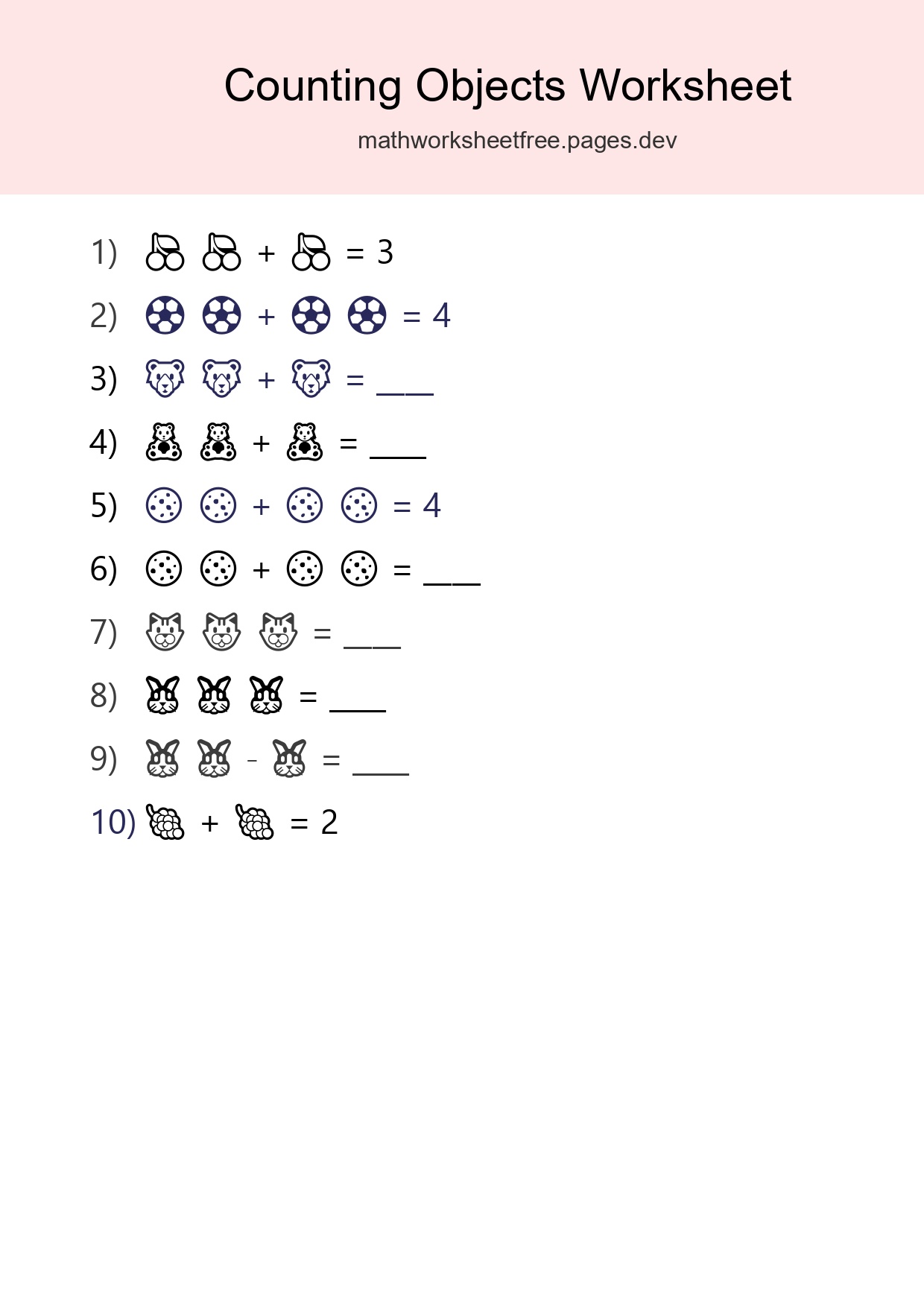 Pre-K Count The Objects Worksheet - Part 43